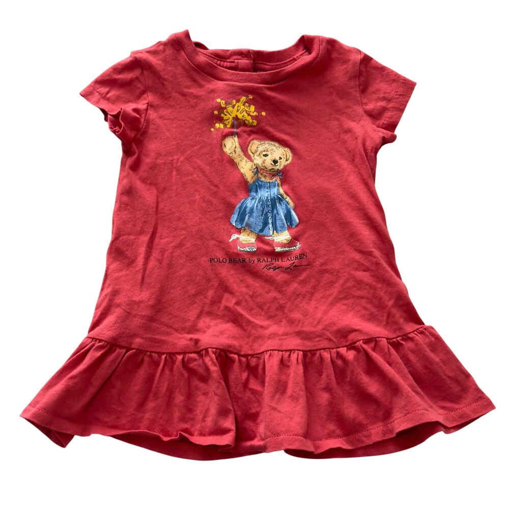 Ralph Lauren Polo Bear Peplum Dress Top 9M